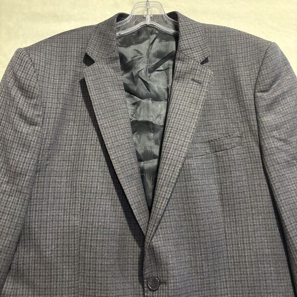 Versace Collection Sport Coat Blazer Jacket Navy Check Size 52 US 42 Virgin Wool - Picture 5 of 16